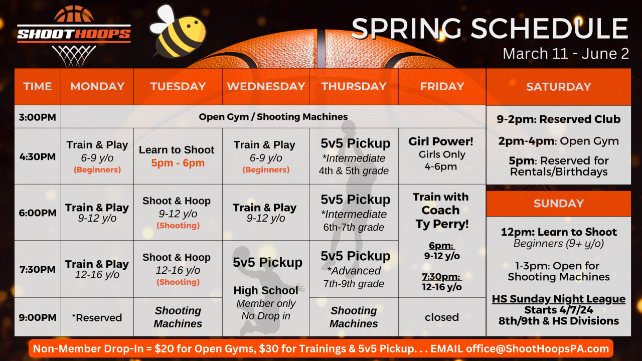 Basketball Training, Leagues, & Clinics Shoot Hoops PA